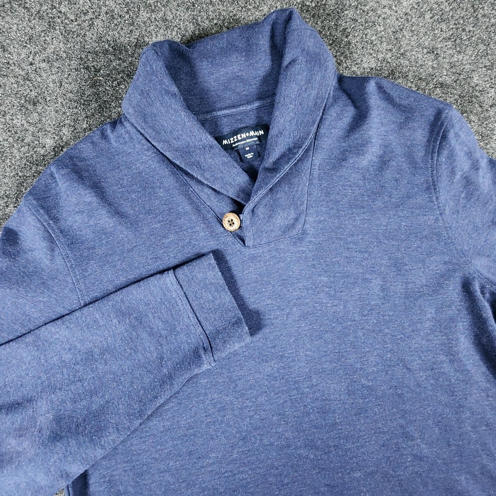 Mizzen+Main Fairway Shawl Collar Golf Pullover Men's Size M Navy Blue ⛳️‎
